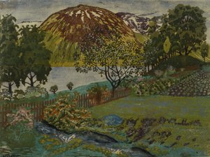 Noite de Junho no Jardim (óleo sobre tela) de Nikolai Astrup