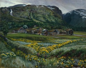 Sábado à noite e botões de ouro de Nikolai Astrup