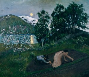 Noite de Primavera no jardim, Trabalho nocturno no jardim de Nikolai Astrup