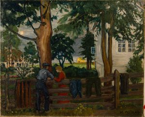 Noite de Verão junto à Porta do Jardim (óleo sobre tela) de Nikolai Astrup