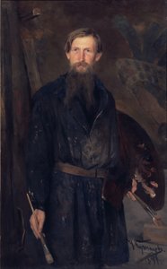 Retrato do artista Viktor Vasnetsov 1848-1926, 1891 de Nikolai Dmitrievich Kuznetsov