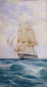 O navio na linha Imperatritsa Mariya, década de 1890 de Nikolai Dmitryevich Prokofyev