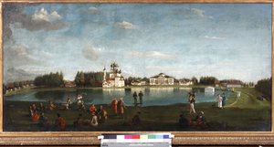 Vida da Propriedade Ostankino e Podklyuchnikov, Nikolai Ivanovich (1813-1877). Óleo sobre tela de Nikolai Ivanov Podklutchnikov