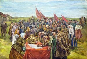 A assinatura dos títulos do governo, meados da década de 1930. de Nikolai Ivanovich Shestakov