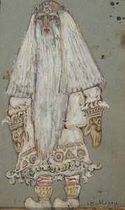Ded Moroz. Figurino para a peça teatral Snow Maiden de A. Ostrovsky, 1912 de Nikolai Konstantinowitsch Roerich