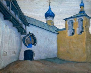 Pechory, Mosteiro - Guache de N, K.Roerich de Nikolai Konstantinowitsch Roerich