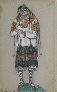 A garota. Figurino do balé O Rito da Primavera Le Sacre du Printemps de I. Stravinsky, 1912 de Nikolai Konstantinowitsch Roerich