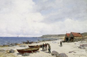 Pescadores na Praia (óleo sobre tela)
