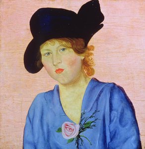 Retrato de uma mulher de azul de Nikolai Nikolaevich Popov