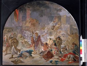 A Destruição do Templo de Jerusalém. Pintura de Nikolai Nikolayevich Ge (Gay) (1831-1894), óleo sobre tela