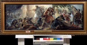 Os judeus cruzando o Mar Vermelho (A travessia dos israelitas do Mar Vermelho). Pintura de Nikolai Nikolayevich Ge (Gay) (1831-1894), óleo sobre tela, arte russa. Museu de Arte do Estado, Kharkiv (Ucrânia).