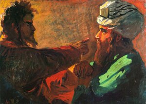 Estudo de Cristo e Nicodemos, 1889 de Nikolai Nikolayevich Ge