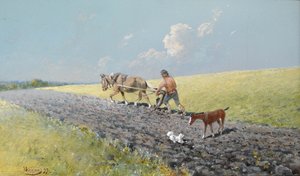 Arando o campo, 1899