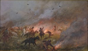 A derrota das tropas de Pugachev perto de Troitsk, 1891.
