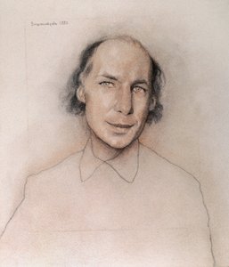 Retrato do escritor russo Andrei Biely (ou Belyj ou Beli de Nikolai Nikolayevich Vysheslavtsev