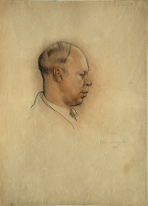 Retrato do compositor Sergei Prokofiev (1891-1953) de Nikolai Nikolayevich Vysheslavtsev