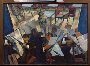 Café (Cafe) - Peinture de Nikolai Pavlovich Ulyanov (Oulianov) (1875-1949), huile sur toile