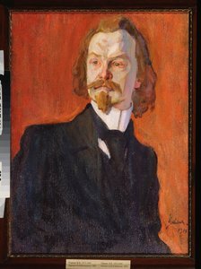 Retrato do poeta Constantin (Konstantin) Balmont (1867-1942) (Retrato do poeta Konstantin Balmont) - Peinture de Nikolai Pavlovich Ulyanov (Ulyanov) (1875-1949), huile sur toile