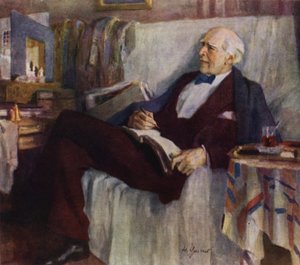 Retrato do actor e realizador de teatro russo Konstantin Stanislavski a trabalhar
