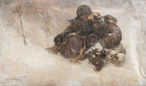 Tempestade de neve. Crianças de Nikolai Petrovich Bogdanov Belsky