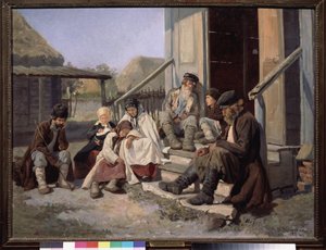 Um hospital regional. Pintura de Nikolai Petrovich Zagorsky (1849-1893), óleo sobre tela de Nikolai Petrovich Zagorsky