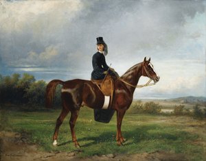 Retrato equestre de Seymourina Poirson, née Cuthbertson, 1863