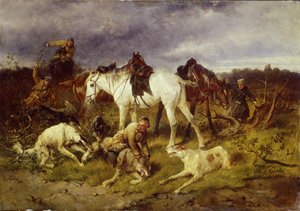 Na caça, década de 1870