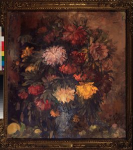 Les pivoines - Peonies - Oeuvre de Nikolai Nikolayevich Sapunov (Sapounov) (1880-1912), tempera sur toile