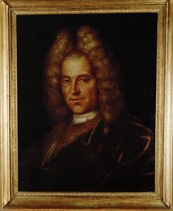 O compositor Johann Joseph Fux, pintado ... (pintura sobre tela) de Nikolaus Buck