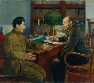 Lênin e Stálin, 1938 de Nikolay Ivanovich Shestopalov