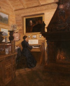 Mulher pelo cembalo de Nils Dahl Alstrup