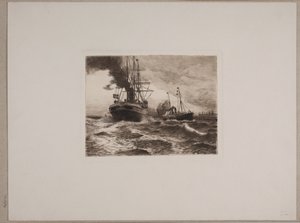 Navios a vapor em Kronborg de Nils Severin Lynge Hansteen