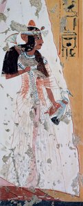 Mulher jovem com pato, cópia de um fresco do túmulo de Ipouy, Tebas, datado do reinado de Ramsés II, placa de Ancient Egyptian Paintings, de Nina Davies de Nina de Garis Davies