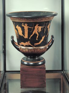 Cálice-krater ático de figuras vermelhas representando a morte dos Niobids, c.460-50 aC (cerâmica) (ver também 92576-77)