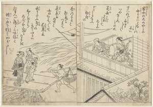 Casa de chá ao longo de um rio de Nishikawa Sukenobu (attributed to)
