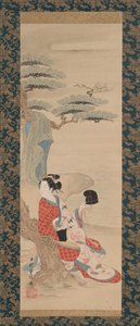 O Brine Maiden Matsukaze, início do século 18. de Nishimura Shigenobu