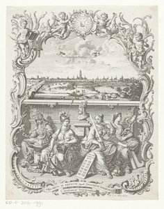 Vista de Utrecht e alegoria com Minerva e virtudes de Noach van der Meer (I)