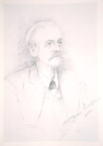 Retrato de Sir Arthur James Balfour (1848-1930) de um álbum sobre o Entente Cordiale