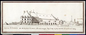 Os Oratorianos e a Igreja Carmelita (caneta e tinta com lavagem em papel)