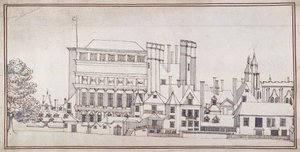 Whitehall com o Holbein Gate e Inigo Jones