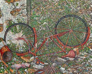 A bicicleta azul do Alfonso, 2024 (óleo sobre linho)