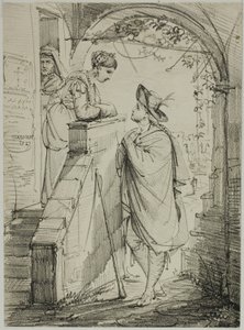 Mulher e homem a conversar de Noel Thomas Joseph Clerian