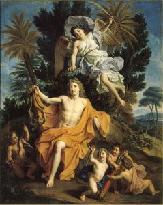 Francês:  Apollon vainqueur du serpent Python História de Apolo - Apolo coroado pela vitória depois de ter matado Python