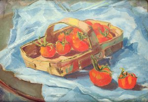Cesta de tomate, c.1936 (óleo sobre tela) de Nora Summers