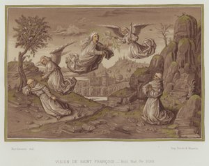 Visão de São Francisco de Assis (cor litho) de Nordmann (after)