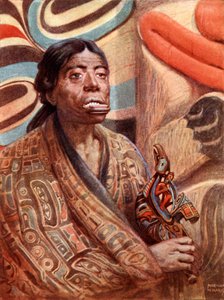 Uma mulher Haida da Ilha da Rainha Charlotte (América do Norte)