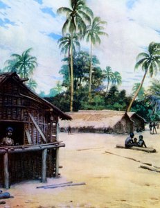 Uma aldeia nas Ilhas Salomão, 1908 de Norman Hardy
