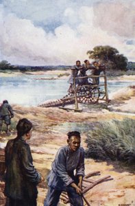 China: Uma roda de água (cor litho) de Norman Hardy