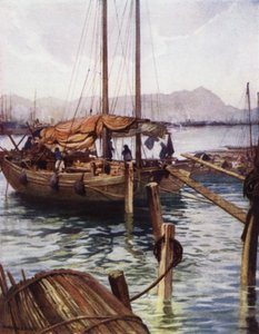 China: porto de Hong Kong (cor litho) de Norman Hardy