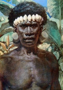 Retrato de um canibal das Ilhas Salomão. 1908